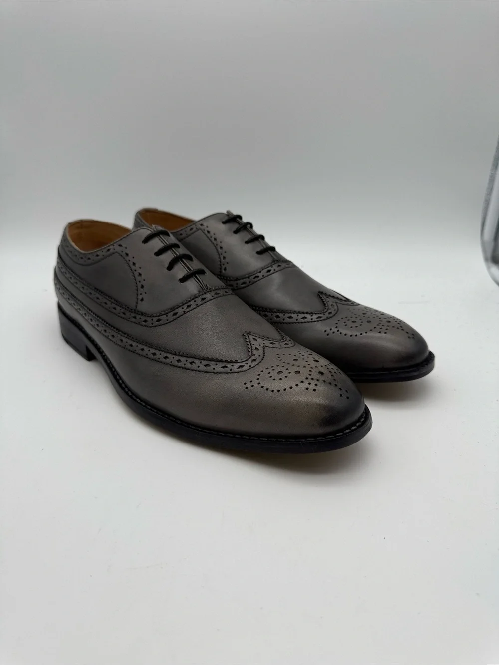 BRAND NEW Ben Sherman Henry Grey Leather Wingtip Brogue Men's Size 9 US 42 EUn